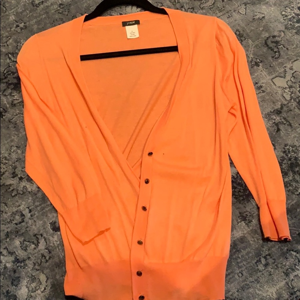 J.crew orange cardigan